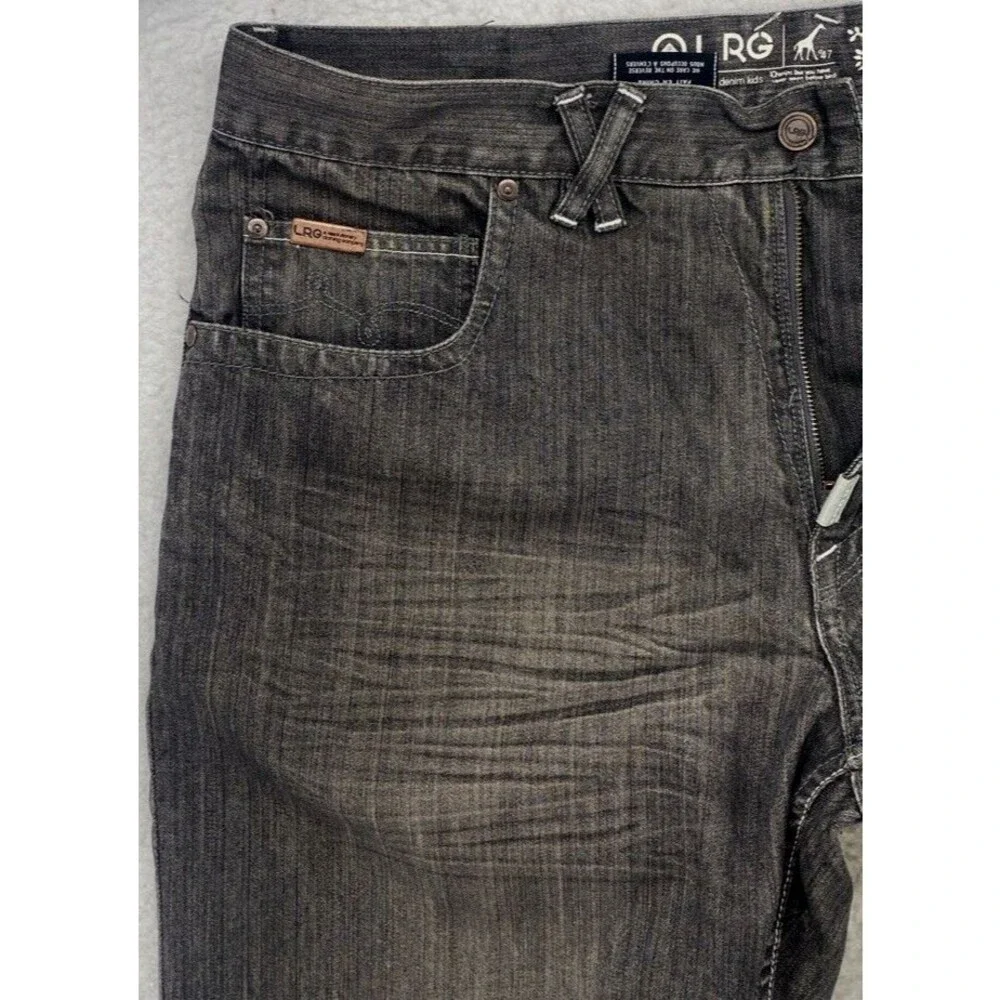 LRG Lifted Research Group Men's 38x34 Black Jeans VTG Y2K Skate Baggy Straight